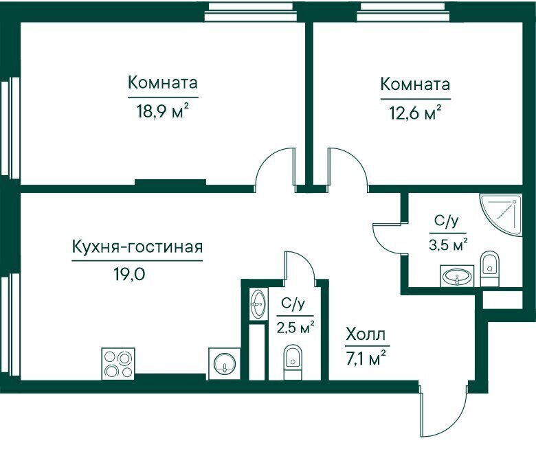 квартира г Самара р-н Октябрьский Российская ЖК Грин Ривер фото 1