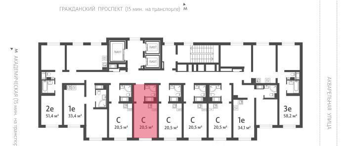 квартира г Санкт-Петербург метро Академическая ЖК «Ручьи» фото 2