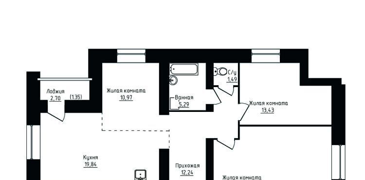 квартира г Череповец р-н Зашекснинский 107-й мкр, Грин Вилль жилой комплекс фото 1