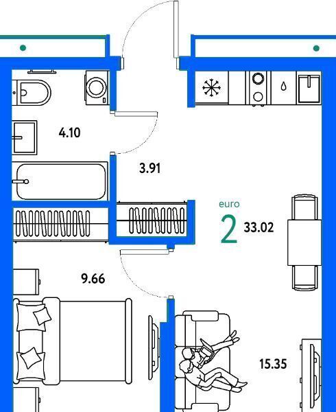 квартира г Тюмень р-н Калининский ул Андрея Кореневского 1 фото 16