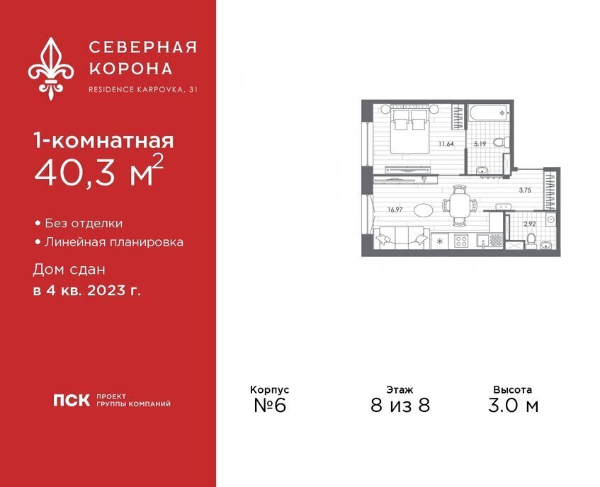 квартира г Санкт-Петербург метро Петроградская наб Реки Карповки 31к/1 округ Чкаловское фото 1