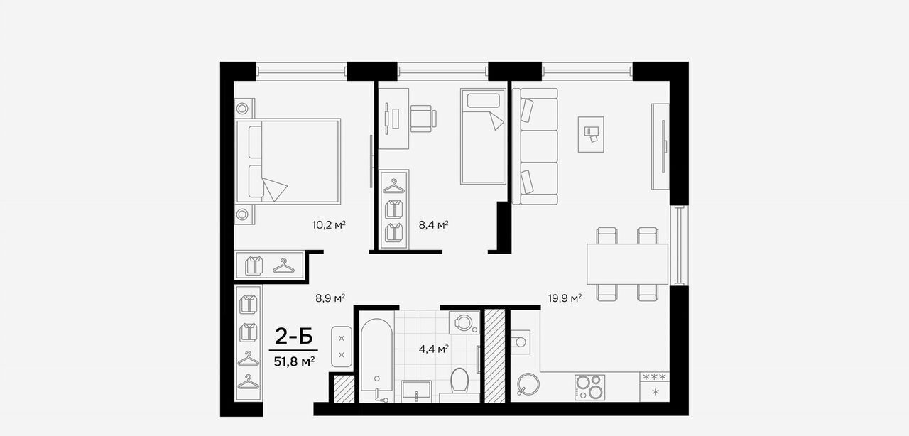 квартира г Астрахань р-н Кировский ул Куликова PROGRESS Альбион фото 11