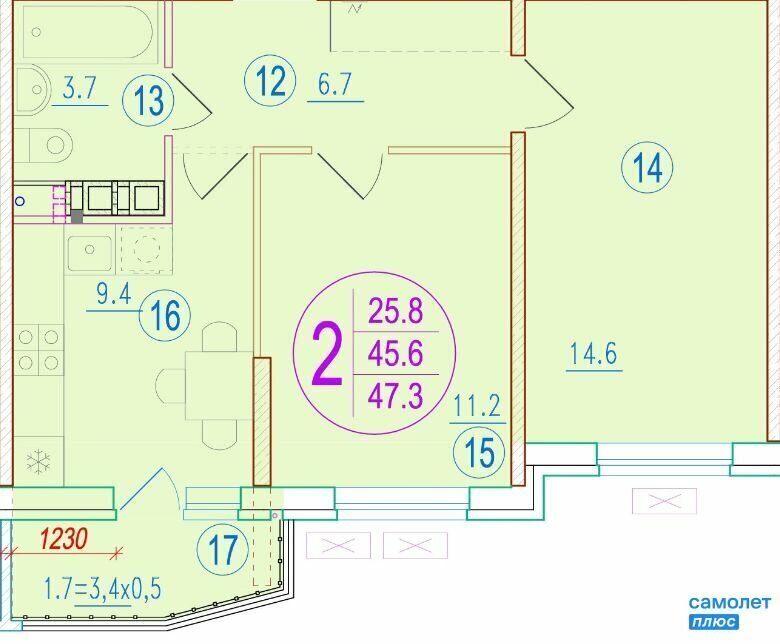 квартира г Краснодар р-н Прикубанский ул им. генерала Корнилова 14/1 фото 1