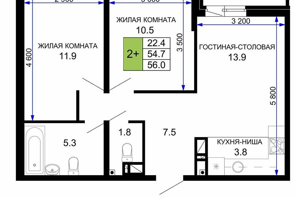 квартира г Краснодар р-н Прикубанский ЖК «Дыхание» фото 1