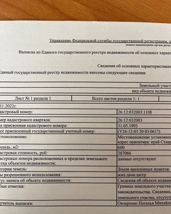 земля г Ставрополь р-н Ленинский снт Домостроитель Дёмино фото 1