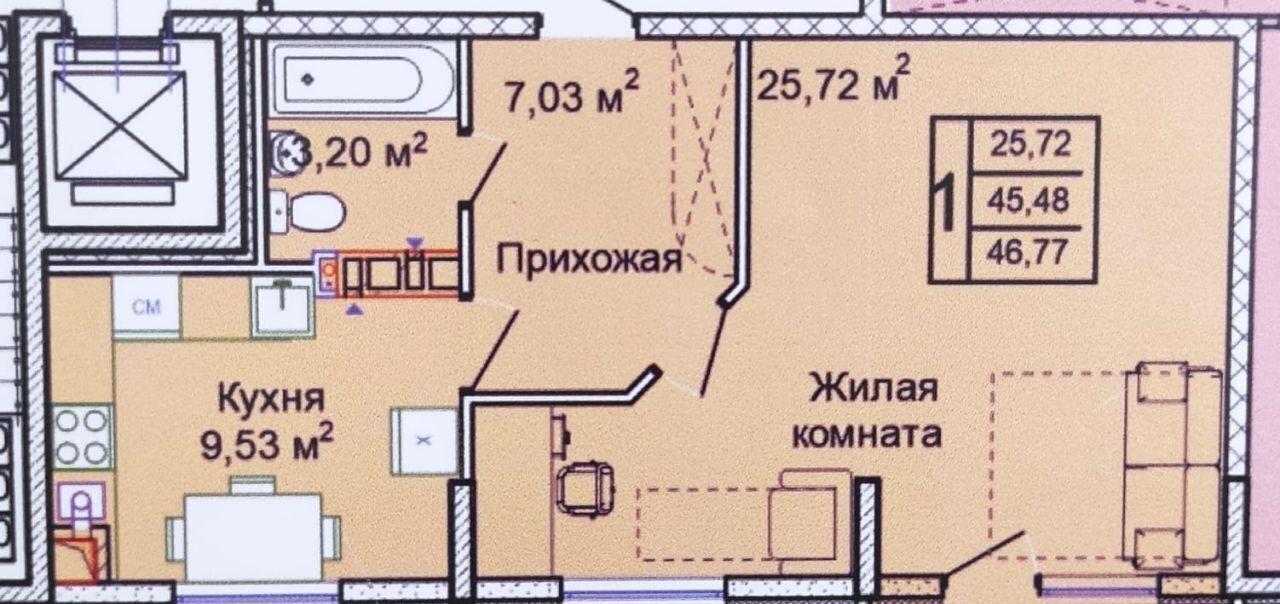 квартира г Краснодар р-н Прикубанский ул им. Валерия Вишневецкого 13к/10 фото 1