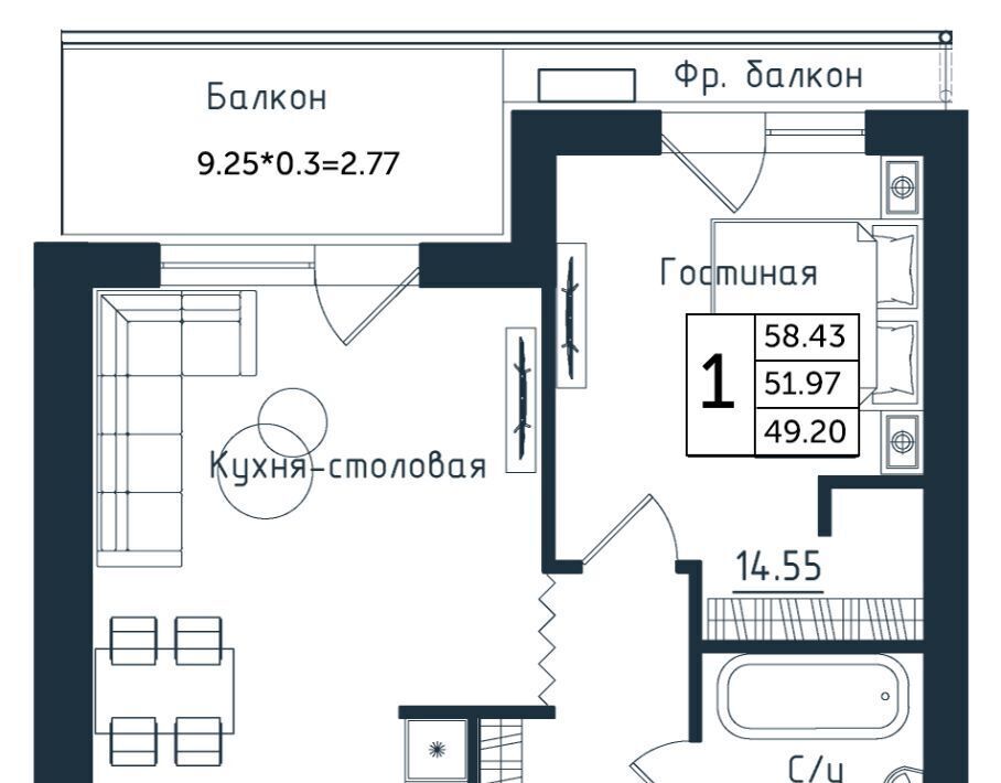 квартира пгт Янтарный ЖК "Янтарные Сезоны" фото 1