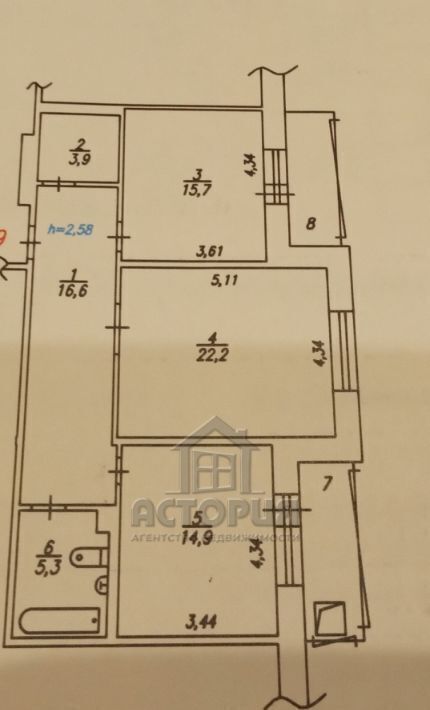 квартира г Красноярск р-н Советский ул Авиаторов 62 фото 2