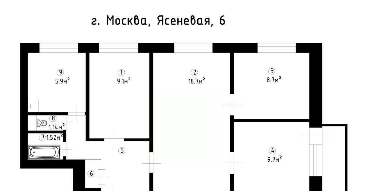 квартира г Москва метро Домодедовская ул Ясеневая 6 муниципальный округ Орехово-Борисово Южное фото 2