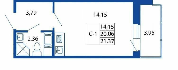 квартира г Кудрово Южное Кудрово ул Английская 2 Улица Дыбенко фото 10