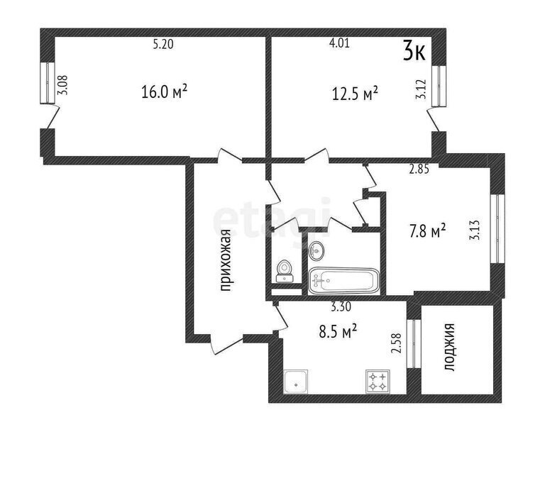 квартира г Белгород б-р Юности 2 фото 14