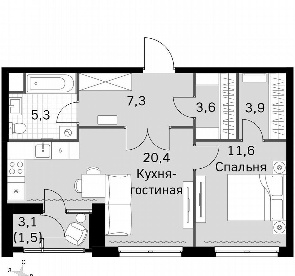 квартира г Москва метро Тушинская проезд Строительный 9/9 фото 1