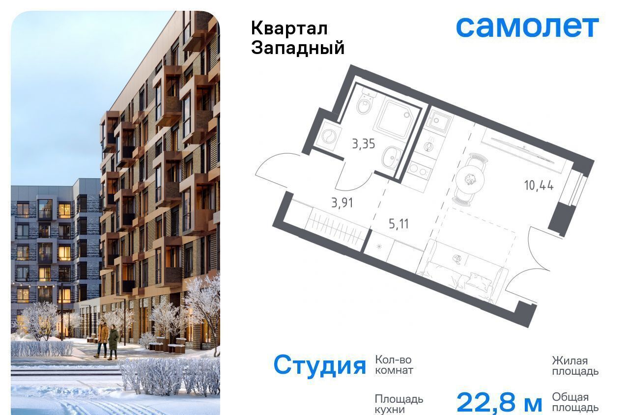 квартира городской округ Наро-Фоминский г Кокошкино Санино, п. Марушкинское, д. Большое Свинорье, д. 9 фото 1