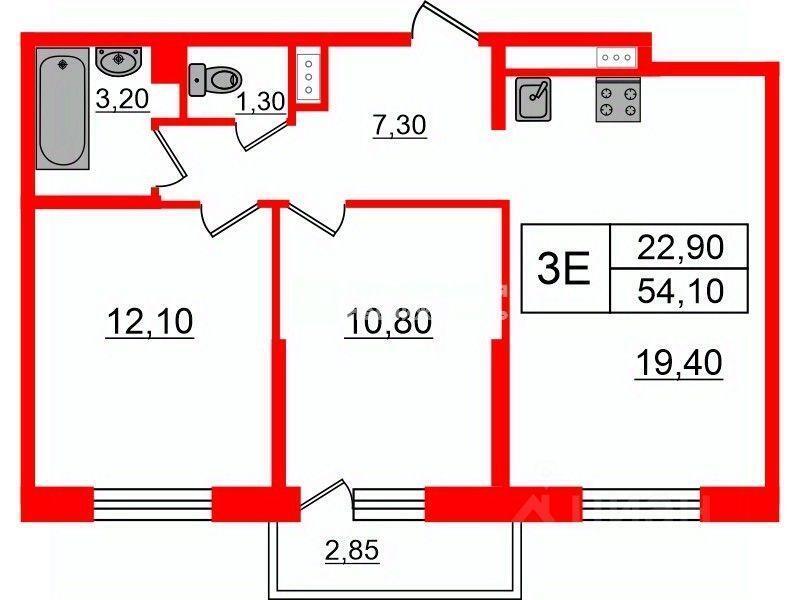 квартира г Санкт-Петербург ул Ивинская 19/1 ЖК «Юнтолово» округ Лахта-Ольгино, Ленинградская область фото 2