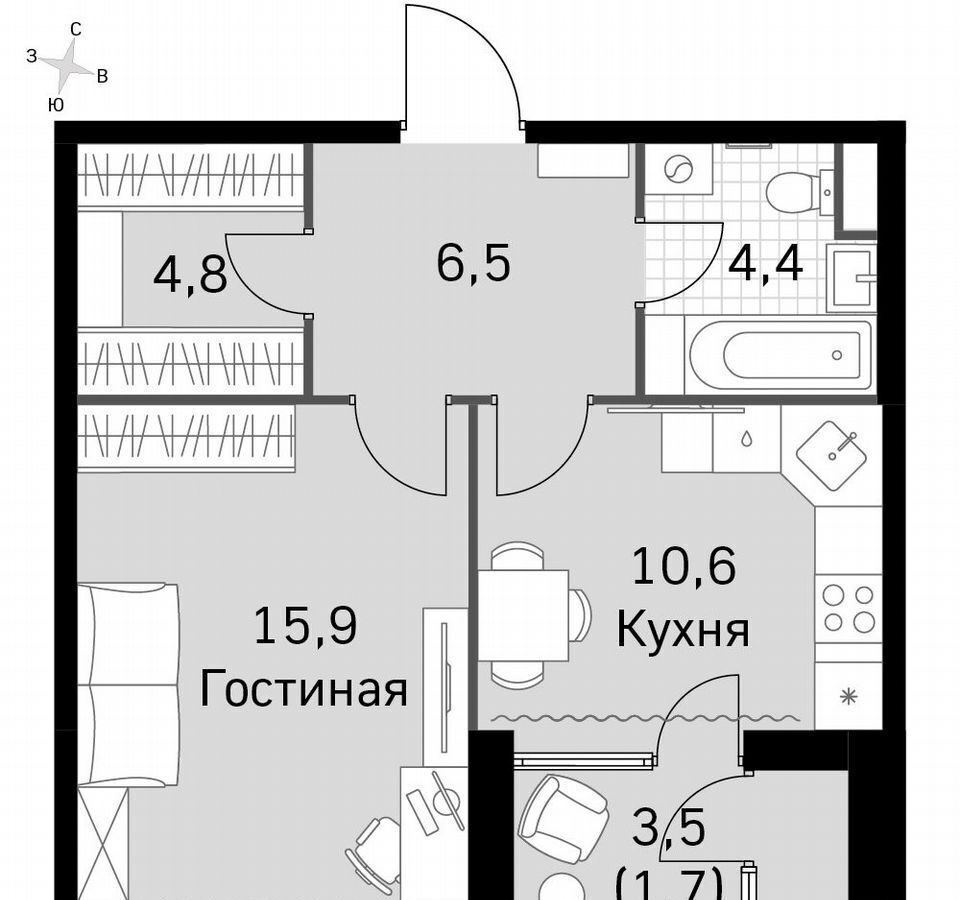 квартира г Москва метро Тушинская проезд Строительный 9/9 ЖК «Sky Garden» муниципальный округ Покровское-Стрешнево фото 1