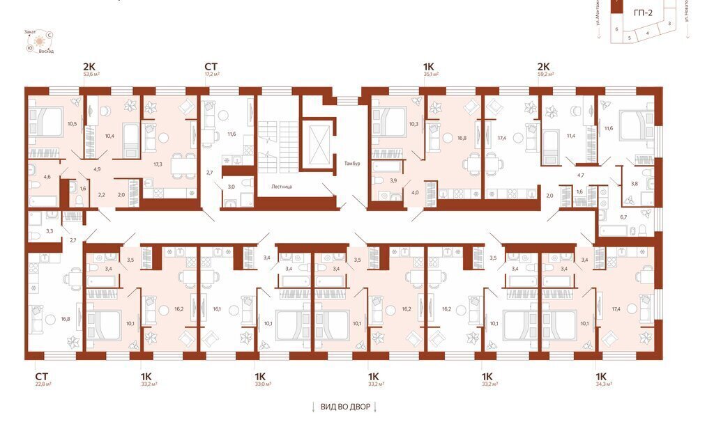 квартира г Тюмень ул Новаторов 28 ЖК «‎Новатор» Ленинский административный округ фото 2