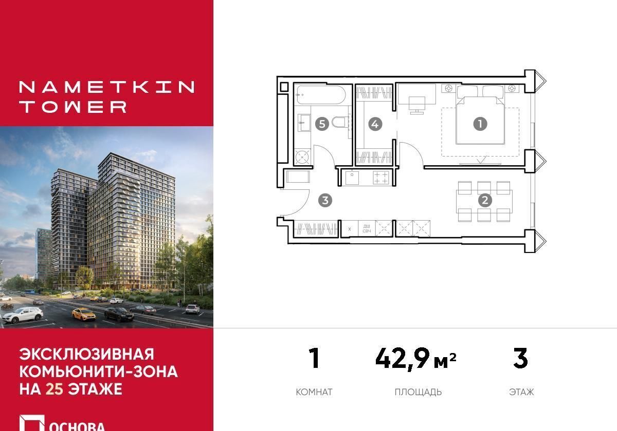 квартира г Москва ул Намёткина Воронцовская, «NAMETKIN TOWER» фото 1