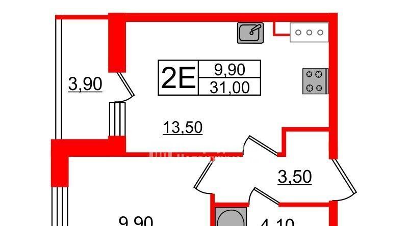 квартира г Санкт-Петербург метро Проспект Ветеранов ул Генерала Кравченко 7к/1 фото 2