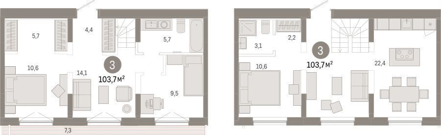 квартира г Тюмень р-н Калининский ул Краснооктябрьская 4/2 фото 2