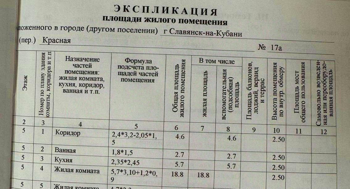 квартира р-н Славянский г Славянск-на-Кубани ул Красная 17а Славянское городское поселение фото 13