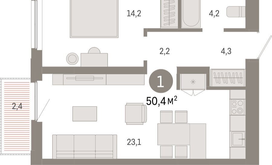 квартира г Тюмень ул Мысовская 26к/2 фото 2