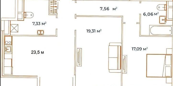 квартира г Москва метро Сокол ул Врубеля 4к/1 ЖК «Врубеля, 4» муниципальный округ Сокол фото 6