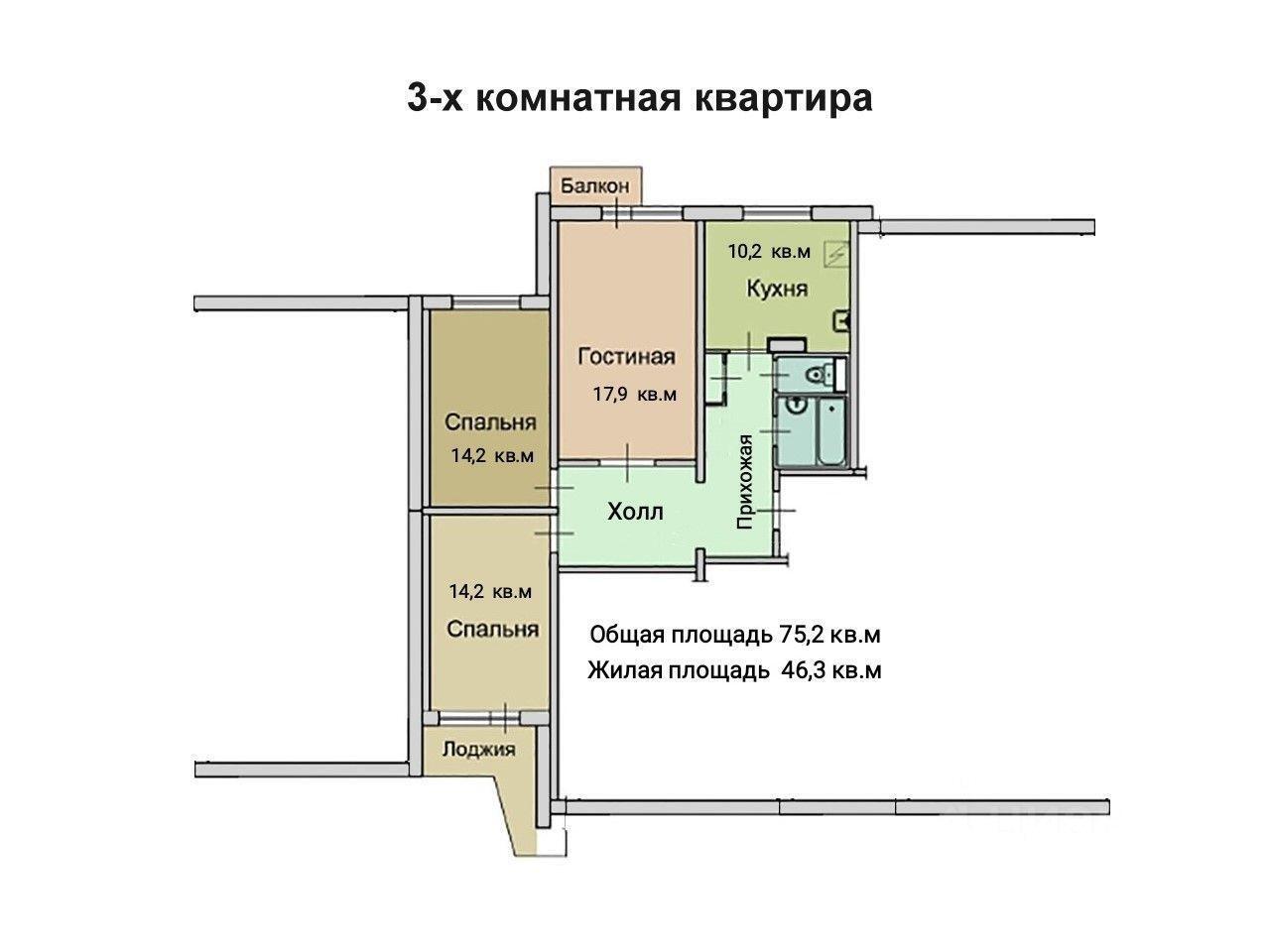 квартира г Москва ЦАО Мещанский пр-кт Олимпийский 22 Московская область фото 1