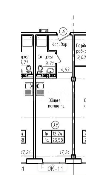 квартира г Красноярск р-н Октябрьский ул Сады 6г Красноярск городской округ фото 5