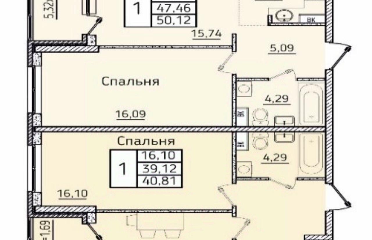 квартира г Новороссийск р-н Южный ул Котанова 7к/3 фото 14