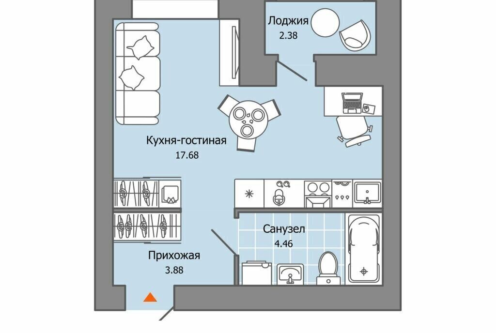 квартира г Ульяновск ЖК «Город новаторов» жилой комплекс Город Новаторов, 3 фото 1