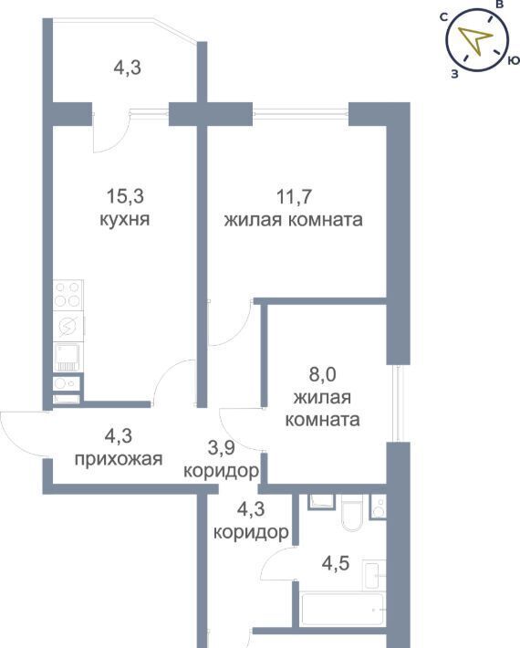 квартира г Нефтеюганск мкр 4-й 4 фото 1