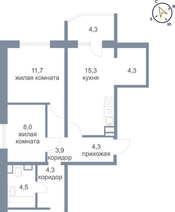 квартира г Нефтеюганск мкр 6-й 17 фото 1