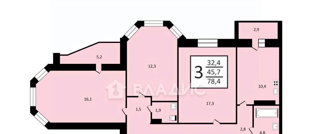 квартира г Владимир р-н Октябрьский ул Студенческая 16г фото 2