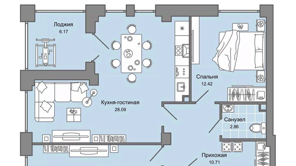 квартира г Ульяновск р-н Заволжский Новый Город ЖК Центрополис 1 Центральный кв-л фото 1