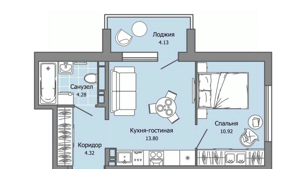 квартира г Ульяновск р-н Засвияжский Город Новаторов жилой комплекс, 2 фото 1