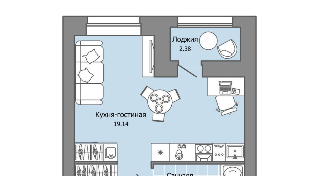 квартира г Ульяновск р-н Засвияжский Город Новаторов жилой комплекс, 3 фото 1