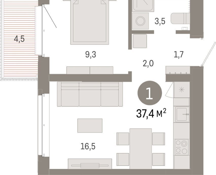 квартира г Тюмень жилой комплекс На Минской фото 2