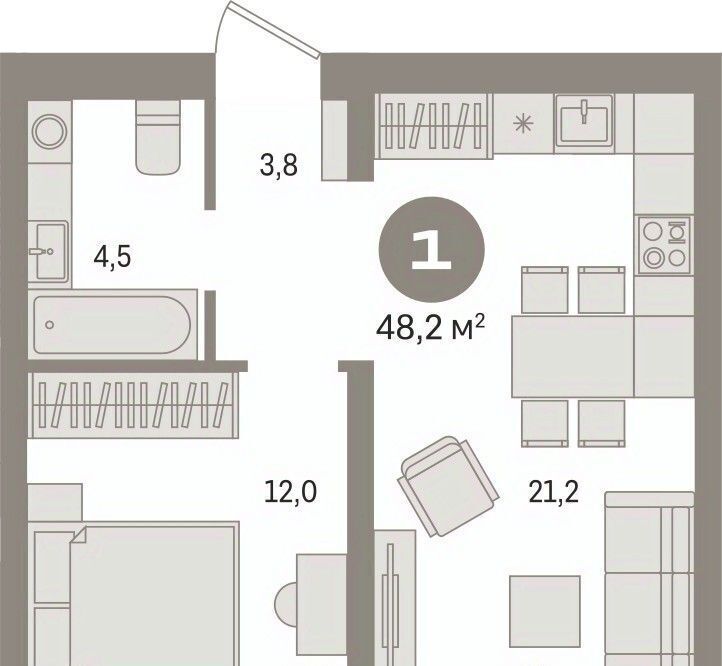 квартира г Сургут 35-й микрорайон ЖК квартал Новин 35-й фото 3