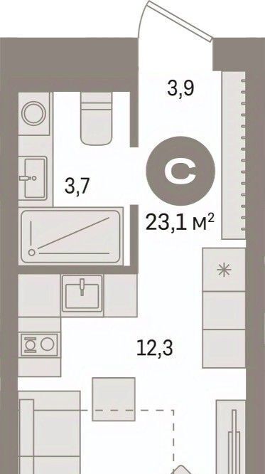 квартира г Сургут 35-й микрорайон ЖК квартал Новин 35-й фото 3