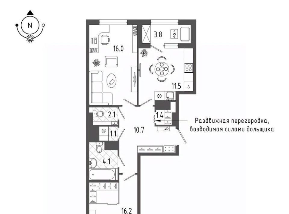 квартира г Санкт-Петербург метро Балтийская б-р Измайловский 9 фото 1