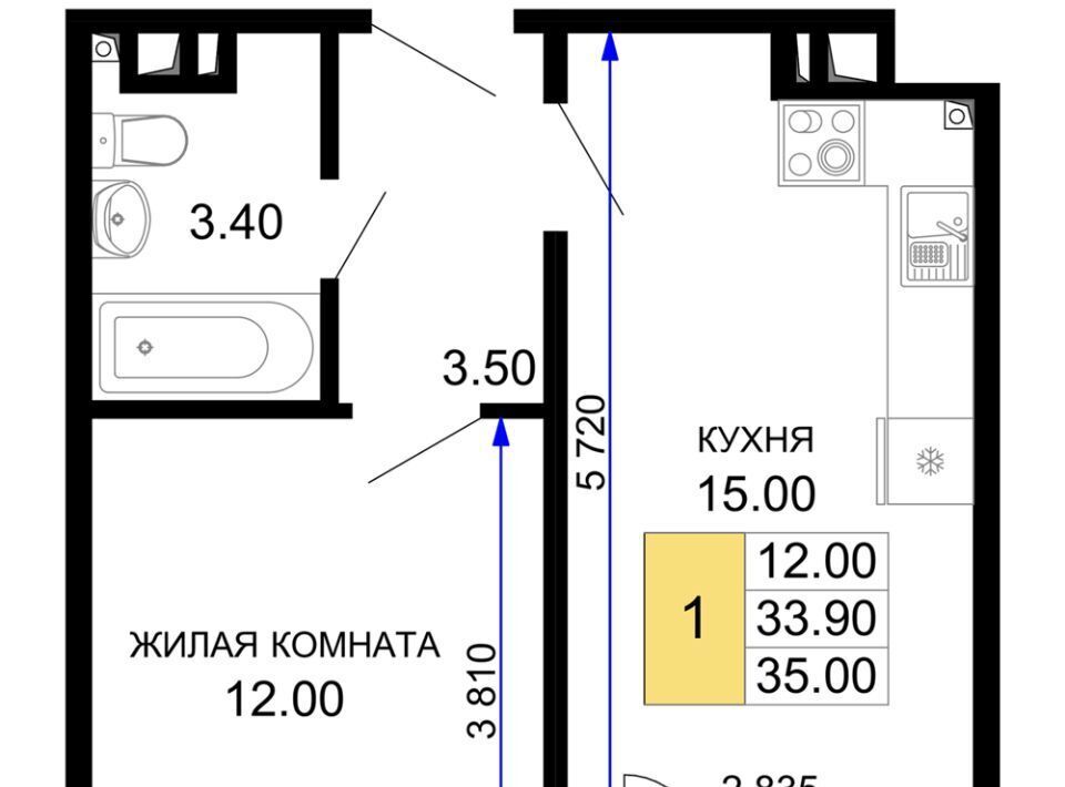 квартира р-н Анапский г Анапа Песчаный жилой комплекс фото 1