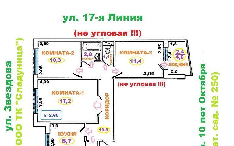 квартира г Омск р-н Центральный ул Звездова 132 фото 31