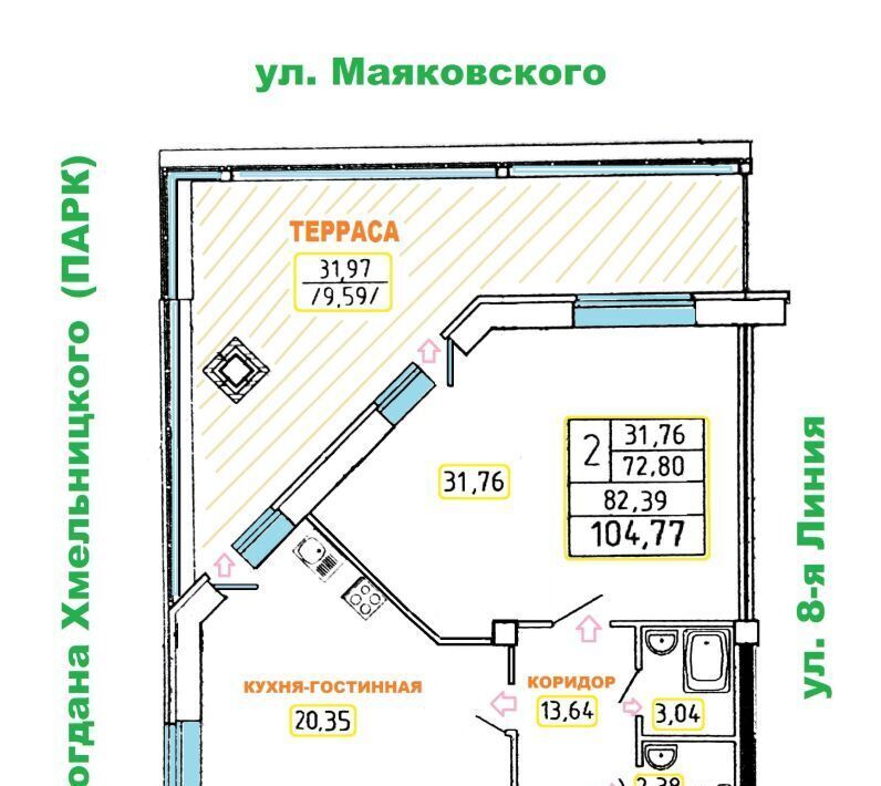 квартира г Омск р-н Октябрьский ул Маяковского 97 фото 50