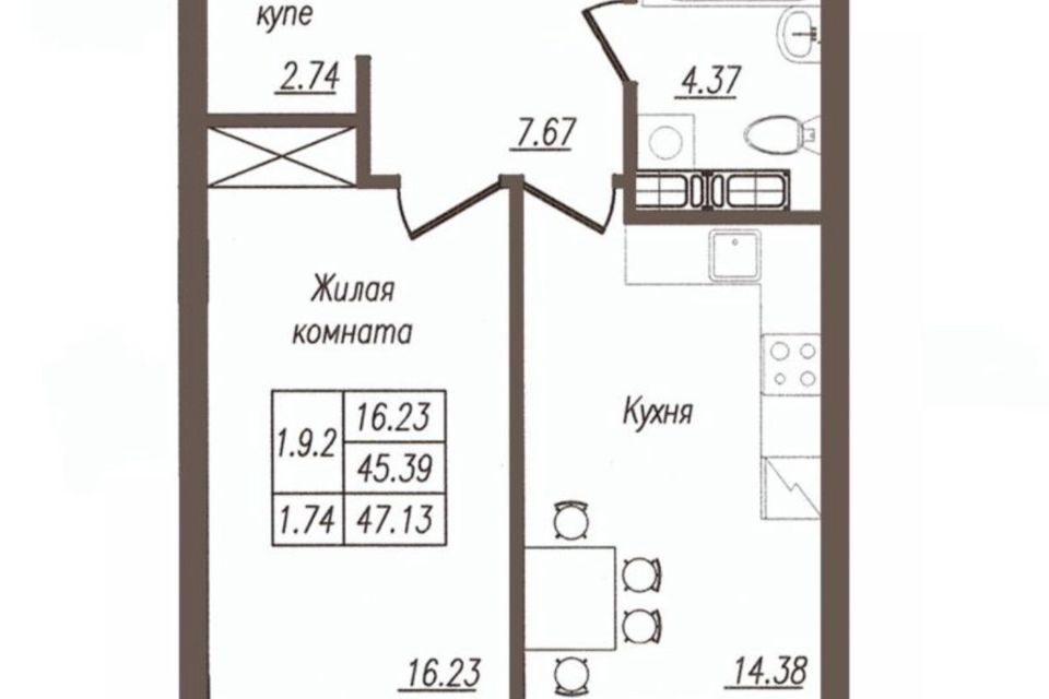 квартира г Орел Орел городской округ, ЖК Крылья фото 2