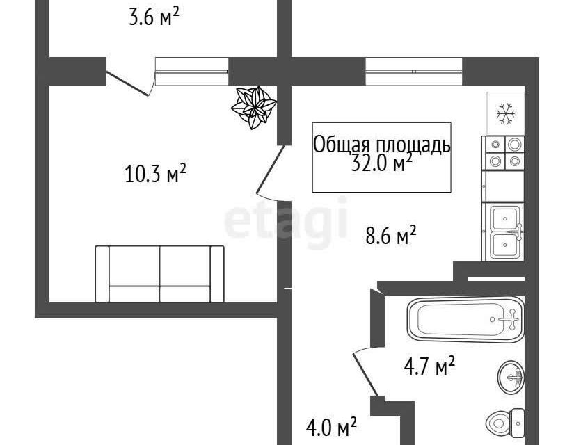 квартира г Новосибирск р-н Кировский ул Александра Чистякова 22/1 ЖК «Акварельный 3.0» Александра Чистякова, 22/1, Новосибирск городской округ фото 8