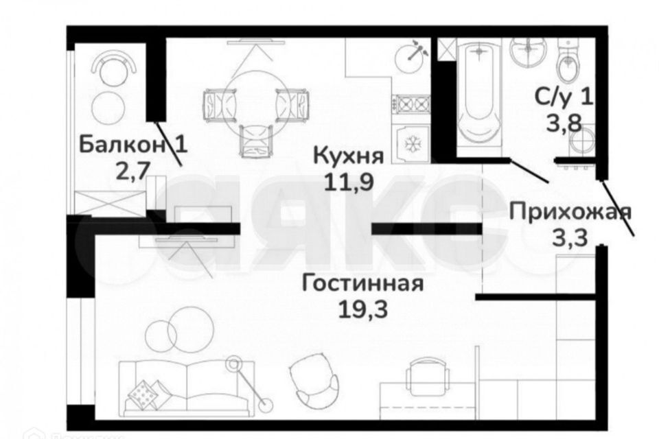 квартира г Горячий Ключ ул Ярославского 111 ЖК «Горячий» городской округ Горячий Ключ фото 10