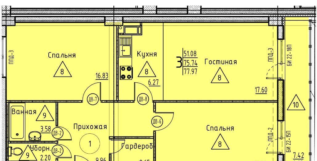 квартира г Пенза Пенза-4 ул 65-летия Победы 11 р-н Октябрьский фото 2