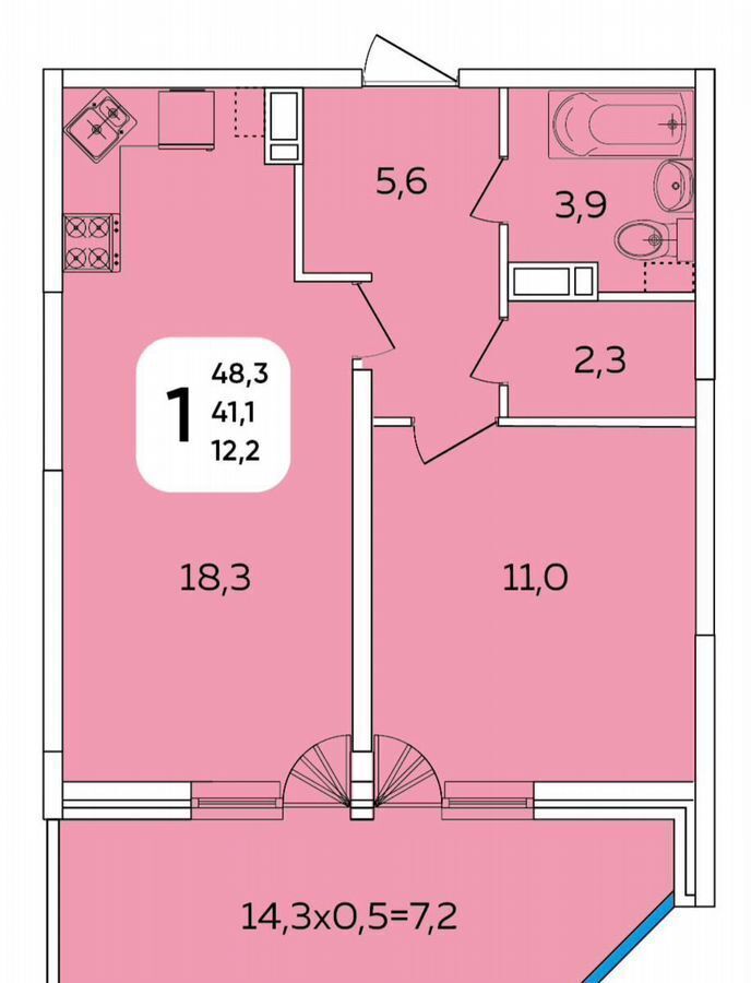 квартира г Краснодар р-н Прикубанский мкр Любимово 16/1 фото 17