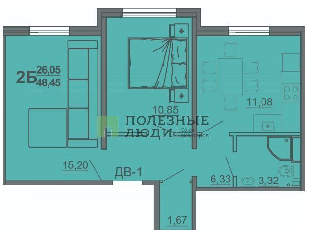 квартира г Тверь р-н Заволжский ул Медовая 4 ЖК «Медовый» фото 33