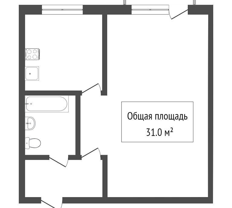 квартира г Томск р-н Октябрьский ул Ивана Черных 97/3 фото 6